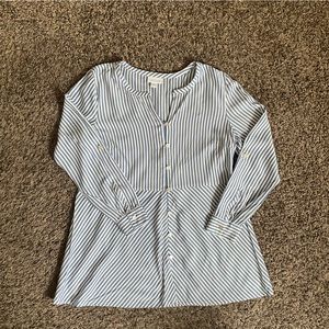 J. Jill Women’s 100% Rayon Blue&White Striped Top Size Small